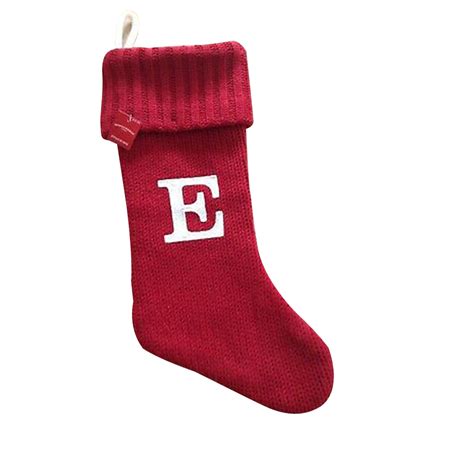 Wondershop Knit Monogram Christmas Stocking Red E