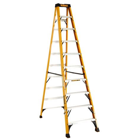 Dewalt 10 Foot Fiberglass Step Ladder Type Ia 300 Pound Load Capacity
