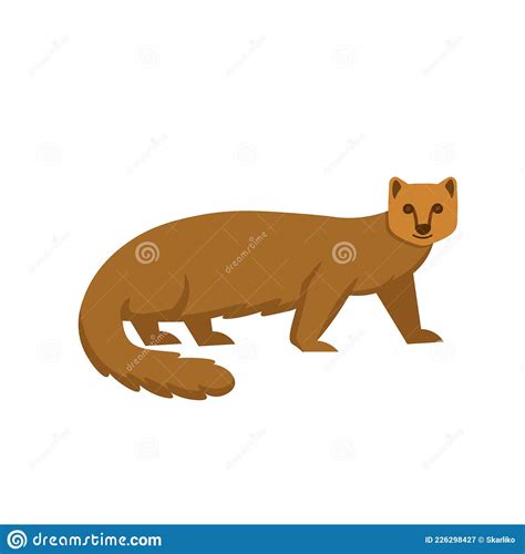 Cartoon Mongoose On A White Backgroundflat Cartoon Illustration For