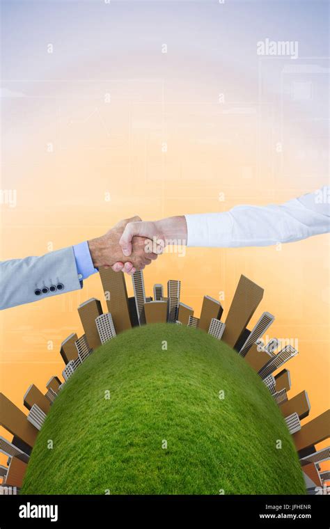 Composite Image Of Business People Shaking Hands On White Background