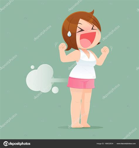 Woman Farting With Blank Balloon Out From His Bottom Stock Illustration By ©tharakorn 166632634