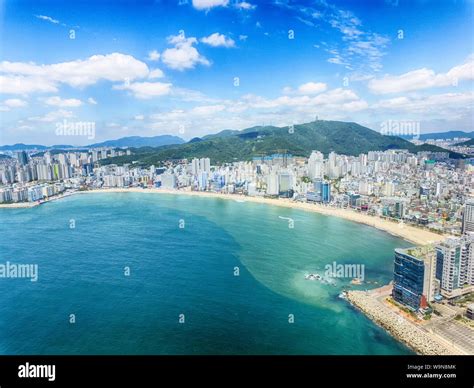Aeril View Of Sunny Summer Gwangalli Beach Busan South Korea Asia