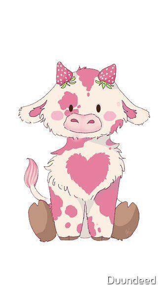 Cute Strawberry Cow Pink Strawberry Cow With Strawberry Horns Strawberry Cow Drawing Cute
