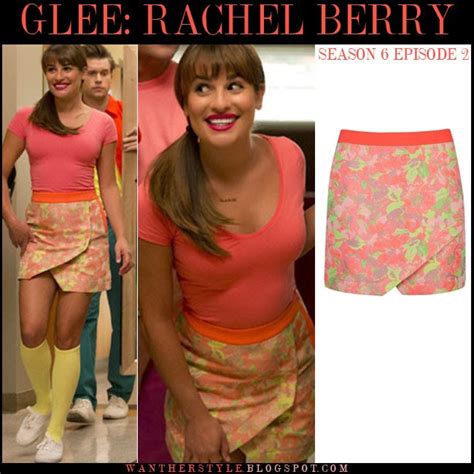 What She Wore Lea Michele As Rachel Berry In Neon Print