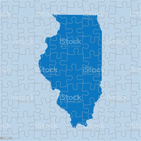 Map Of Illinois Stock Illustration Download Image Now Blue