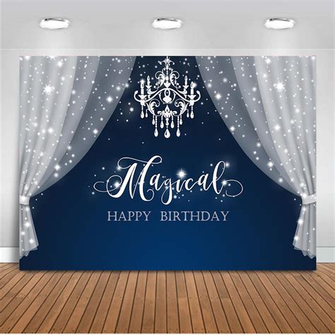 Customize Magical Happy Birthday Backdrop For Photography Glitter Curt