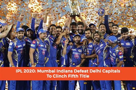 Ipl 2020 Mumbai Indians Defeat Delhi Capitals To Clinch Fifth Title