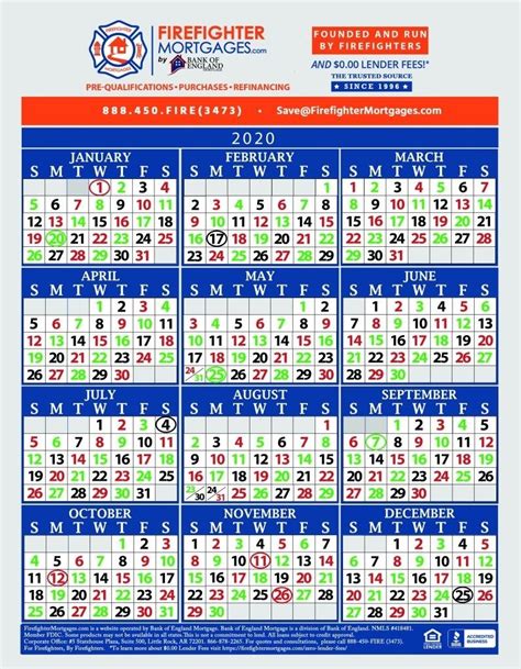 2025 Fire Department Shift Calendar
