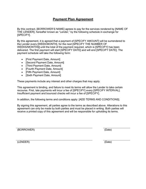 Payment Plan Agreement Template By Business In A Box™