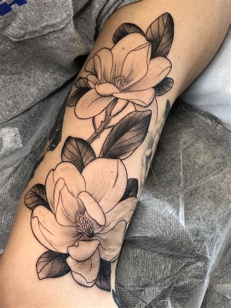 Southern Magnolia Flower Tattoo
