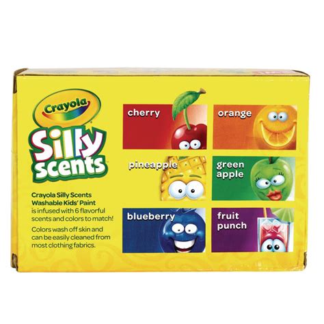 Crayola Silly Scent Washable Kids Paint 6 Colors 2 Oz Bottles
