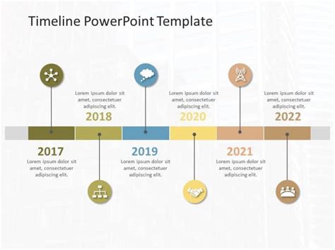 Free Powerpoint Template Timeline With 5 Step Horizon