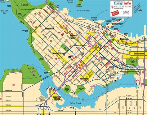 Vancouver Downtown Map Downtown Vancouver Canada