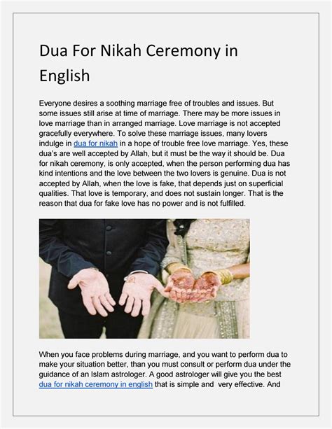 Dua For Nikah Ceremony In English By Quranic Dua Issuu