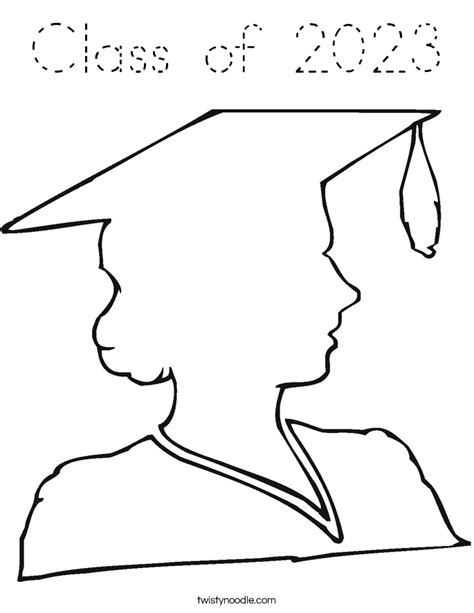 Class Of 2023 Coloring Page Tracing Twisty Noodle