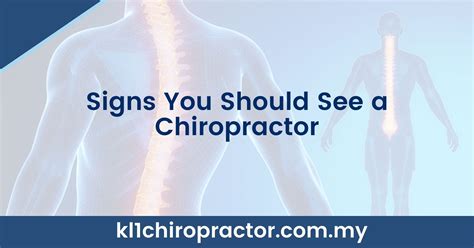 Signs You Should See A Chiropractor Kl1 Chiropractor