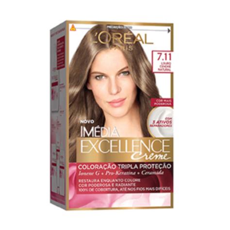 Tintura Loréal Imédia Excellence Creme Nº 711 Louro Cendre Natural Drogaria Nossa Farma