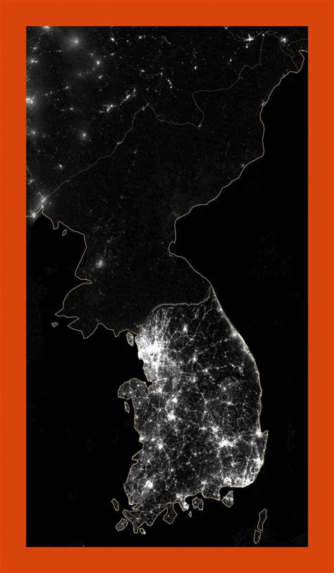 Satellite Map Of Korean Peninsula At Night Maps Of North Korea Maps