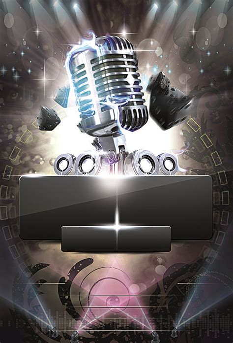 Microphone Poster Background Singer Contest Poster Background