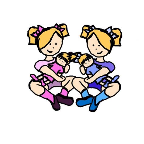 Download Girls Twins Identical Twins Royalty Free Stock Illustration