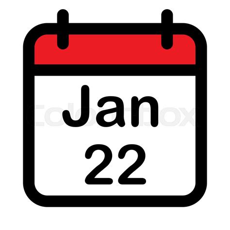 Calendar Icon With Twenty Second January Stock Vector Colourbox