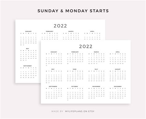 Landscape Printable Calendar 2022 Calendar Example And Ideas Images