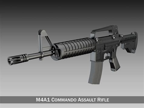 Colt M4 Commando Assault Rifle 3d Commando Cgtrader