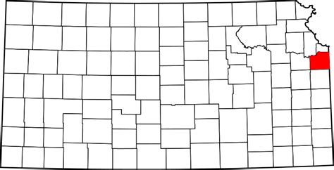 Image Map Of Kansas Highlighting Johnson County