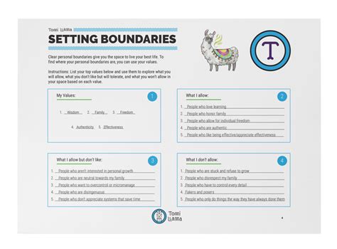 A worksheet for setting boundaries by Tomi Llama | Setting ...