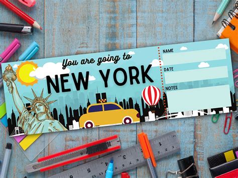 New York Boardingpass T Ticket Boarding Pass Pdf Template Ed In 2021 Surprise Vacation