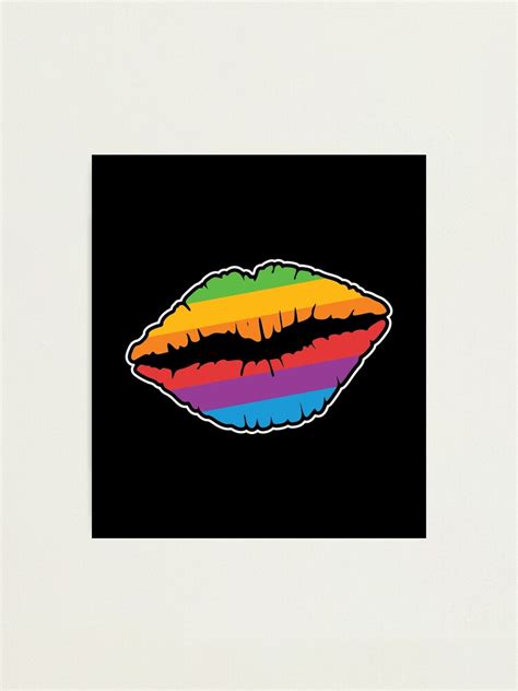 Gay Pride Lesbian Lgbt Pride Rainbow Lips Lip Photographic Print By Haselshirt Redbubble