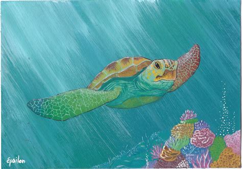 Rainbow Sea Turtle By Epsilon Says Hello On Deviantart