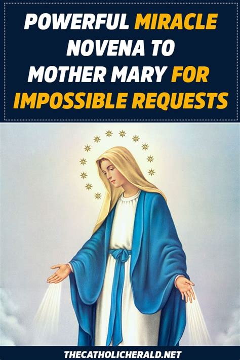 Powerful Miracle Novena To Mother Mary For Impossible Requests