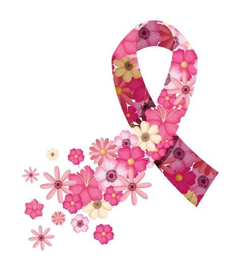 Download Pink Ribbon With Flowers Of Breast Cancer Awareness For Free