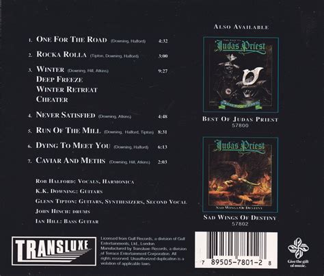 Classic Rock Covers Database Judas Priest Rocka Rolla 1974