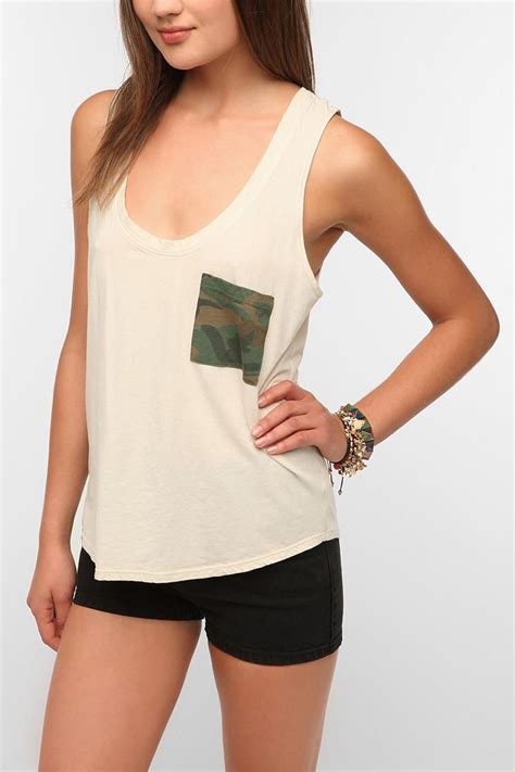 Truly Madly Deeply Contrast Slouch Pocket Tank Top Sleep Clothes