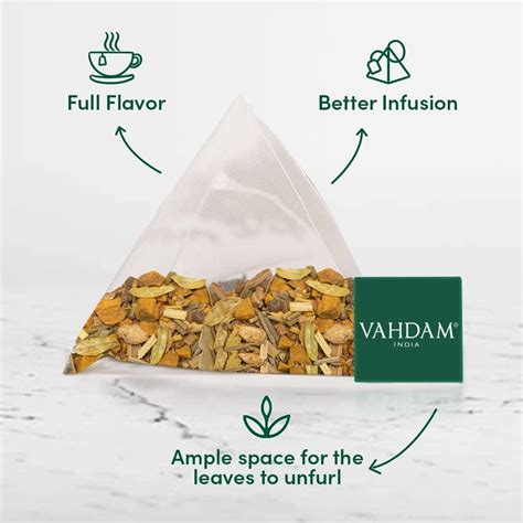 vahdam turmeric spiced herbal tea 15 tea bags nutritious blend of turmeric powder and fresh