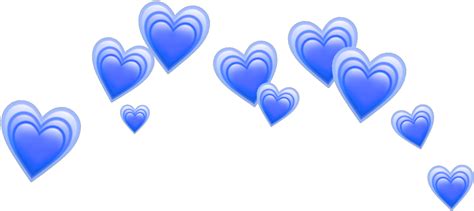 Heart Blue Blueheart Heartblue Hearts Crown Tumblr Emoji Clipart
