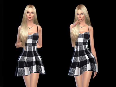 The Sims Resource Minidress Black And White By Simsoertchen Sims 4
