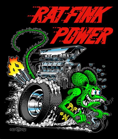 Rat Fink Power Black T Shirt Ed Roths Rat Fink