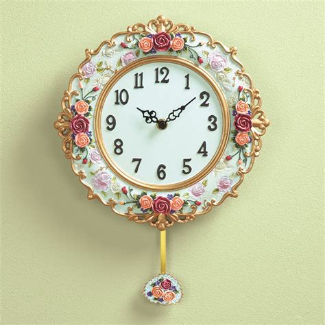 Antique Victorian Rose Pendulum Clock Collections Etc