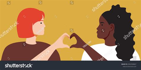 Lgbtq Couple Hands Hearts Flat Vector Stock Vector Royalty Free 2002598867 Shutterstock