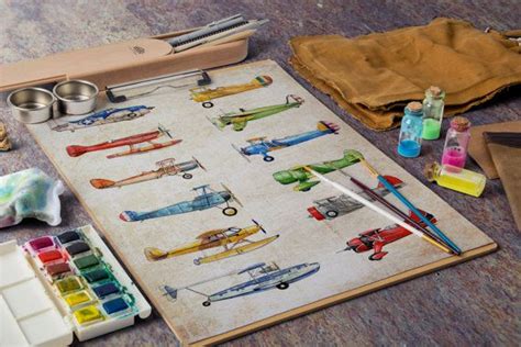 Airplane Collection Watercolor Art Print With Images Airplane