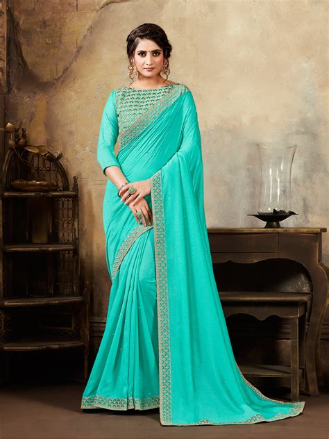 Buy Embroidered Silk Saree 141027 Party Wear Sarees