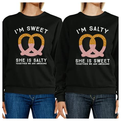 Sweet And Salty Black Bff Matching Sweatshirts Cute Friends Ts