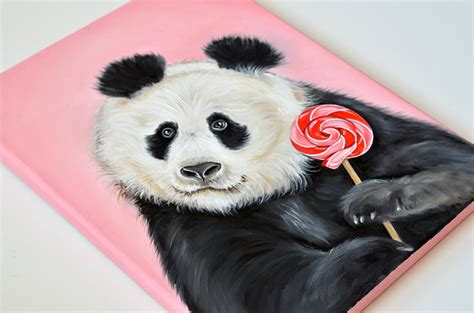 Panda Canvas Print Nursery Wall Art Animal Nursery Decor Etsy