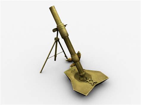 World War 2 Mortar 3d Model 3ds Maxautodesk Fbx Files Free Download