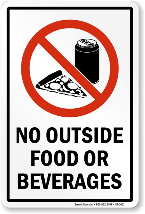 No Outside Food Or Beverages Sign Sku S2 1051