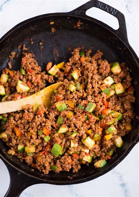 Healthy Ground Beef Vegetable Skillet Recipe The Flavours Of Kitchen
