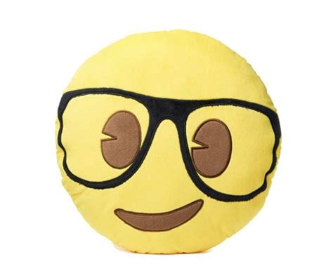 Geek Face Emoji® Brand Cushion Official Licensed Product Emoji Cushions Geek Stuff Geek